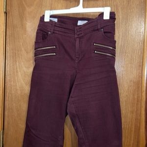 High Waisted Cranberry Jeans with zippers on size!